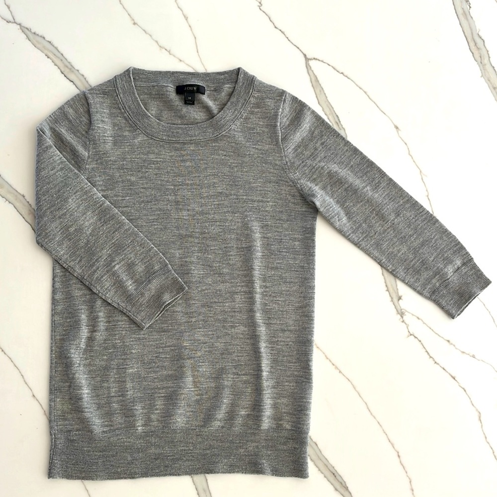 J Crew Gray Merino Wool Sweater XS